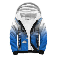 Custom Text And Number Fiji Sherpa Hoodie Kaiviti Fijian Special Tapa Pattern LT14 Unisex Blue - Polynesian Pride