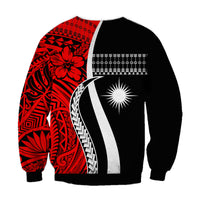 (Custom Personalised) Marshall Islands Sweatshirt Simple Pattern Version Red LT13 - Polynesian Pride