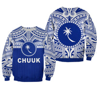 Chuuk Flag Sweatshirt Micronesia Style Blue LT13 Unisex Blue - Polynesian Pride