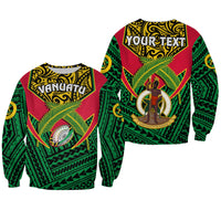 (Custom Personalised) Vanuatu Rugby Sweatshirt Coat Of Arms Polynesian Pattern LT14 Unisex Green - Polynesian Pride