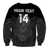 (Custom Text And Number) New Zealand Tiki Rugby Sweatshirt NZ Maori Koru Pattern LT14 - Polynesian Pride
