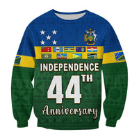 (Custom Text and Number) Solomon Islands National Day Sweatshirt Independence Day Tapa Pattern LT13 - Polynesian Pride