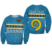 (Custom Personalised) Sanma Province Sweatshirt Vanuatu Pig Tusk Polynesian Flag Style LT14 Unisex Blue - Polynesian Pride