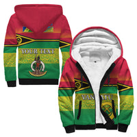 (Custom Personalised) Vanuatu Color Sherpa Hoodie Six Provinces and Map LT13 Unisex Blue - Polynesian Pride
