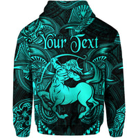 Custom Sagittarius Zodiac Polynesian Hoodie Unique Style Turquoise LT8 - Polynesian Pride