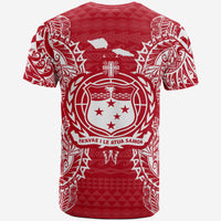 Samoa All T Shirt Samoa Coat Of Arms Map Polynesian Tattoo Red White - Polynesian Pride