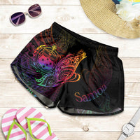 Samoa Women's Shorts - Butterfly Polynesian Style Women Black - Polynesian Pride