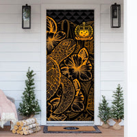 Samoa Door Cover Turtle Hibiscus Gold - Polynesian Pride