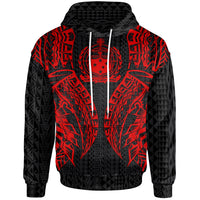 Samoa Hoodie Polynesian Lion Head Red Unisex Red - Polynesian Pride