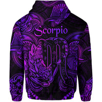 Scorpio Zodiac Polynesian Zip Hoodie Unique Style Purple LT8 - Polynesian Pride