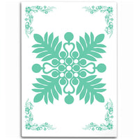 Hawaiian Quilt Maui Plant And Hibiscus Pattern Area Rug - Seafoarm White - AH Seafoarm - Polynesian Pride