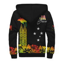 PNG Hibiscus Tribal Pattern Sherpa Hoodie Motuan Reggae Color LT7 - Polynesian Pride