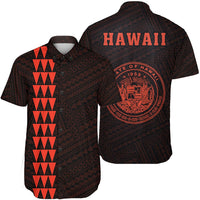 Hawaii Kakau Polynesian Coat Of Arms Short Sleeve Shirt - Orange Unisex Orange - Polynesian Pride