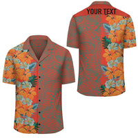 (Personalized) Hibiscus Flowers - Polynesia Hawaiian Shirt - Haka Style Unisex Orange - Polynesian Pride