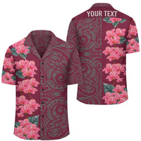 (Personalized) Hibiscus Flowers Polynesian - Hawaiian Shirt - Pink - Curtis Style Unisex Pink - Polynesian Pride