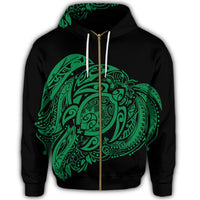 Simple Zip Hoodie Green - Polynesian Pride