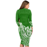 Liahona High School Tonga Long Sleeves Bodycon Dress Kupesi Style - Ver02 LT7 - Polynesian Pride