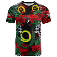 Vanuatu Penama and Hibiscus T Shirt LT6 Black - Polynesian Pride
