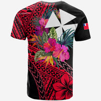 Wallis and Futuna T Shirt Hibiscus Red No.1 Color LT6 - Polynesian Pride