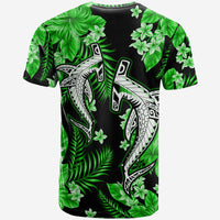 Hawaii Summer Colorful Shark T Shirt Green LT6 - Polynesian Pride