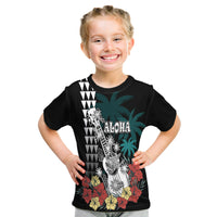 Custom Hawaii Ukulele Mix Hibiscus and Coconut Tree T Shirt Aloha Vintage Black Version LT9 - Polynesian Pride