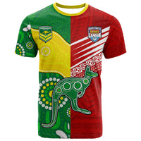 Australia Kangaroos and Mate Maa Tonga T Shirt No2 LT9 Red - Polynesian Pride