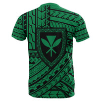 Hawaii Coat of Arms Polynesian T Shirt Green Quarter Style - Polynesian Pride