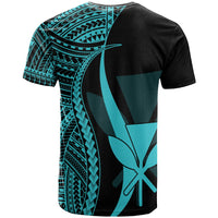 Hawaii Custom T Shirt Kanaka Maoli Turquoise Polynesian Tentacle Tribal Pattern - Polynesian Pride