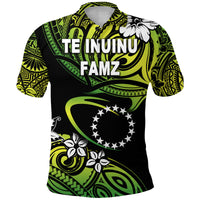 TE INUINU FAMZ Cook Islands Rugby Polo Shirt Unique Vibes Green LT8 Unisex Green - Polynesian Pride