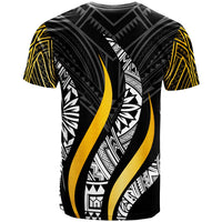 Tokelau Custom T Shirt Tokelau Strong Fire Pattern Gold - Polynesian Pride