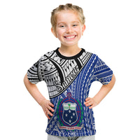Samoa T Shirt Samoan Pattern Newest LT13 Kid Blue - Polynesian Pride