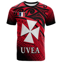 Uvea Chiefdom Wallis et Futuna T Shirt Polynesian Pattern and Flag LT13 Unisex Red - Polynesian Pride
