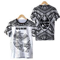 Guam Rugby T Shirt Polynesian Patterns White LT16 - Polynesian Pride