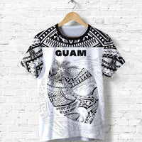 Guam Rugby T Shirt Polynesian Patterns White LT16 Unisex White - Polynesian Pride