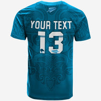 Custom Maori 2021 T Shirt Turquoise Aotearoa Tattoo Custom Text and Number LT13 - Polynesian Pride