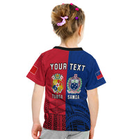 (Custom Personalised) Tokouso T Shirt Kid Tonga And Samoa Together LT13 - Polynesian Pride