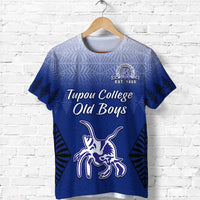Tupou College T Shirt Old Boys Tongan Tapa LT13 Unisex Blue - Polynesian Pride