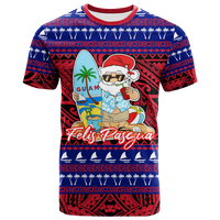 Guam Christmas Felis Pasgua Santas Guam Surf Board T Shirt LT2 RED - Polynesian Pride
