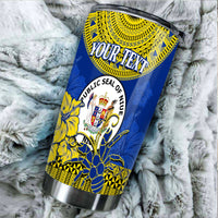 (Custom Personalised) Niue Hiapo Tumbler Rock of Polynesia Tapa Niuean Crab Happy Day LT13 - Polynesian Pride