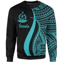 Vanuatu Sweatshirt - Turquoise Polynesian Tentacle Tribal Pattern Unisex Turquoise - Polynesian Pride