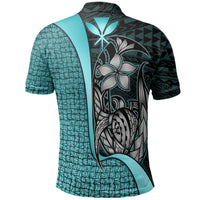 Polynesian Hawaii Custom Polo Shirt Turquoise Turtle with Hook - Polynesian Pride