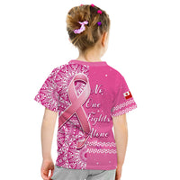 Tonga Breast Cancer T Shirt KID Tongan Ngatu Pattern No One Fights Alone LT14 - Polynesian Pride