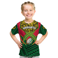 Custom Vanuatu Rugby T Shirt Coat of Arms Polynesian Pattern LT14 - Polynesian Pride