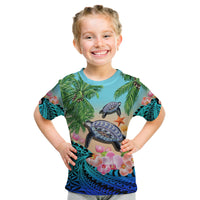 Custom Polynesian Turtle Coconut Tree and Orchids T Shirt LT14 - Polynesian Pride