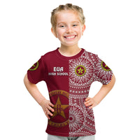 Custom Tonga Eua High School T Shirt Tongan Ngatu Pattern LT14 - Polynesian Pride