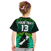 (Custom Text and Number) Aotearoa Fern T Shirt New Zealand Hei Tiki Green Style LT13 - Polynesian Pride