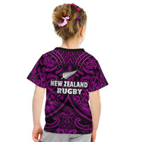 New Zealand Silver Fern Rugby T Shirt All Black Purple NZ Maori Pattern LT13 - Polynesian Pride