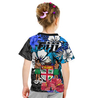 Fiji Tie Dye T Shirt Polynesian Blue Tribal Creative Tropical Flowers LT13 - Polynesian Pride