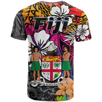 Fiji Tie Dye T Shirt Polynesian Tribal Creative Tropical Flowers LT13 - Polynesian Pride