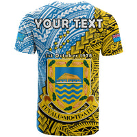 Custom Tuvalu 1978 T Shirt Happy 44th Independence Anniversary Polynesian Pattern LT14 - Polynesian Pride